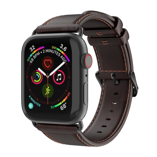 For Apple Watch Series 3 42mm DUX DUCIS Business Genuine Leather Watch Strap(Coffee) - Watch Bands by DUX DUCIS | Online Shopping UK | buy2fix