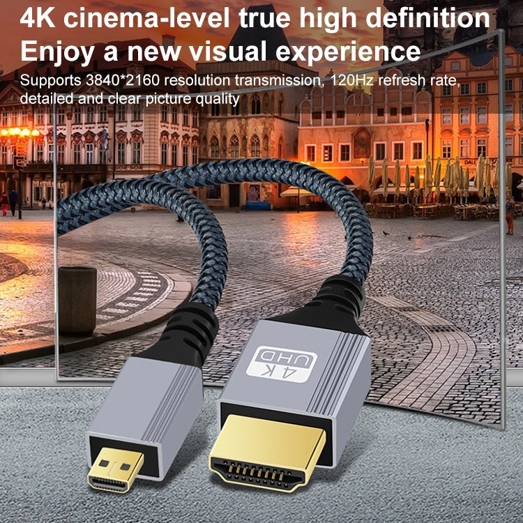 HDTV to Micro HDTV 4K 120Hz Computer Digital Camera HD Video Adapter Cable, Length:0.3m - Cable by buy2fix | Online Shopping UK | buy2fix