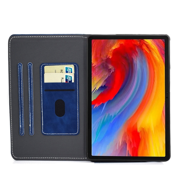 For Lenovo Tab M11 / Xiaoxin Pad 11 2024 Stitching Cowhide Texture Smart Leather Tablet Case(Blue) - Lenovo by buy2fix | Online Shopping UK | buy2fix