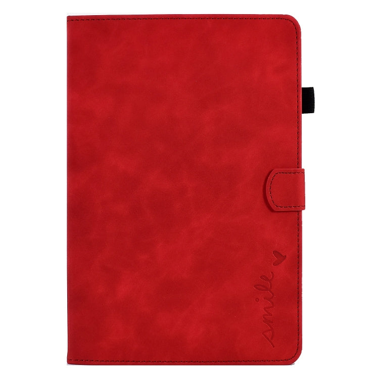 For Lenovo Tab M11 / Xiaoxin Pad 11 2024 Smile Embossed Smart Leather Tablet Case(Red) - Lenovo by buy2fix | Online Shopping UK | buy2fix