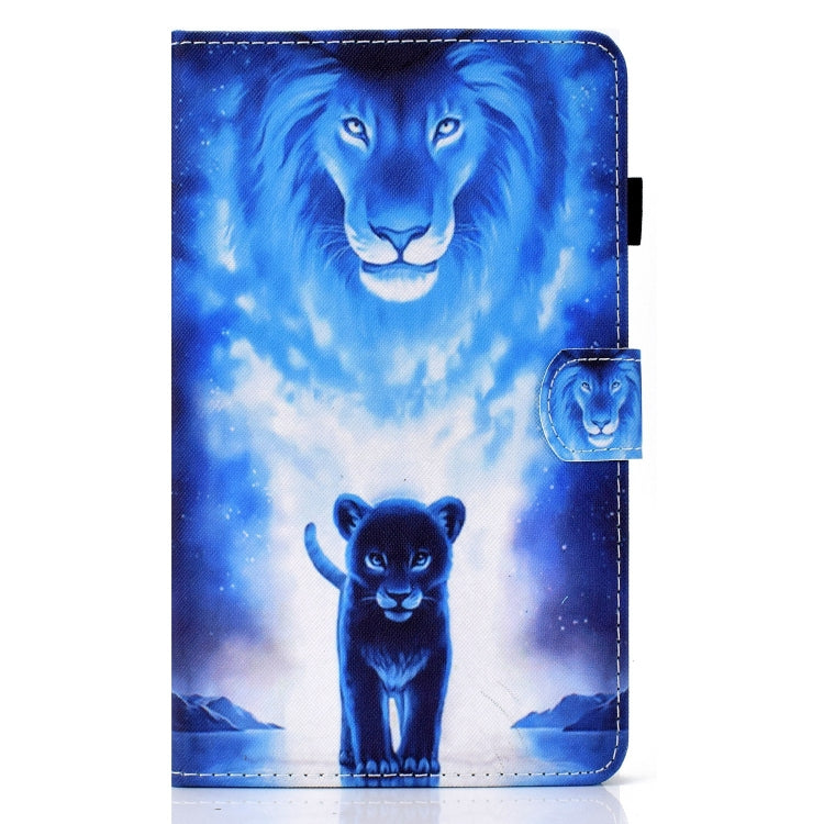 For Lenovo Tab M11 / Xiaoxin Pad 11 2024 Colored Drawing Sewing Pen Slot Leather Tablet Case(Lion) - Lenovo by buy2fix | Online Shopping UK | buy2fix