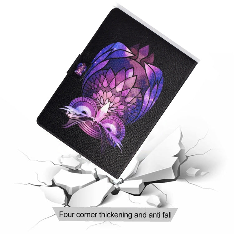 For Lenovo Tab M11 / Xiaoxin Pad 11 2024 Electric Pressed Colored Drawing Smart Leather Tablet Case(Owl) - Lenovo by buy2fix | Online Shopping UK | buy2fix