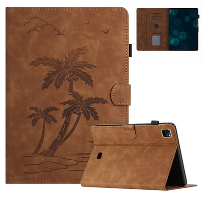 For iPad Pro 11 2024 Coconut Tree Embossed Smart Leather Tablet Case(Brown) - iPad Pro 11 2024 Cases by buy2fix | Online Shopping UK | buy2fix