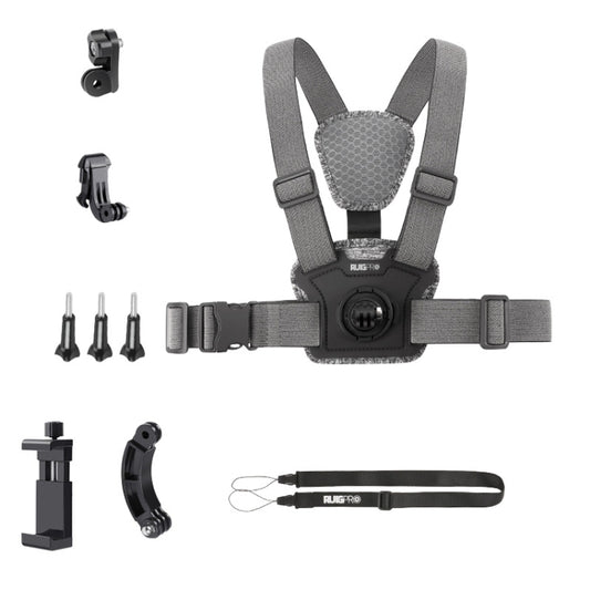 7 in 1 Phone Clamp Adjustable Body Mount Belt Chest Strap with Mount & Screw(Grey) - Chest Belt by RUIGPRO | Online Shopping UK | buy2fix