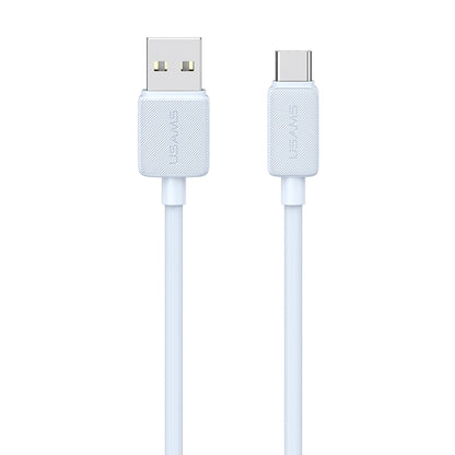 USAMS US-SJ698 USB to USB-C / Type-C 3A Striped Fast Charge Data Cable, Length:3m(Blue) - USB-C & Type-C Cable by USAMS | Online Shopping UK | buy2fix