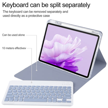 For Huawei MatePad Air 11.5 Square Button Bluetooth Keyboard Rotatable Holder Leather Case(Lavender Purple) - Huawei Keyboard by buy2fix | Online Shopping UK | buy2fix
