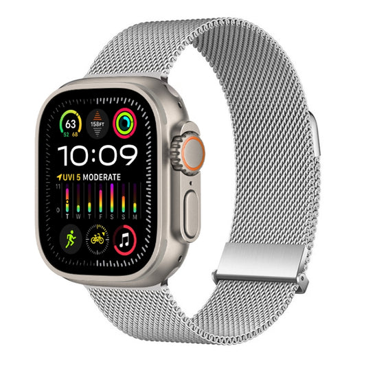 For Apple Watch Ultra 2 49mm ZGA Milanese Magnetic Metal Watch Band(Silver) - Watch Bands by ZGA | Online Shopping UK | buy2fix