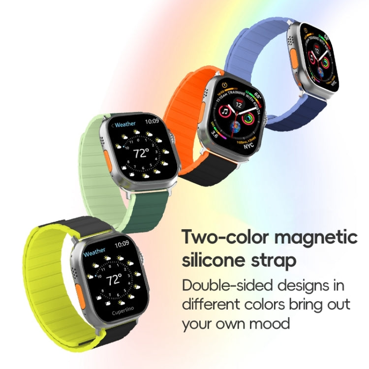 For Apple Watch Series 2 42mm ZGA Two Color Magnetic Silicone Watch Band(Dark Green+Light Green) - Watch Bands by ZGA | Online Shopping UK | buy2fix