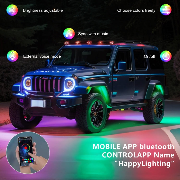 6 in 1 G6 RGB Colorful Car Chassis Light LED Music Atmosphere Light With 24-Button Remote Control - Atmosphere lights by buy2fix | Online Shopping UK | buy2fix