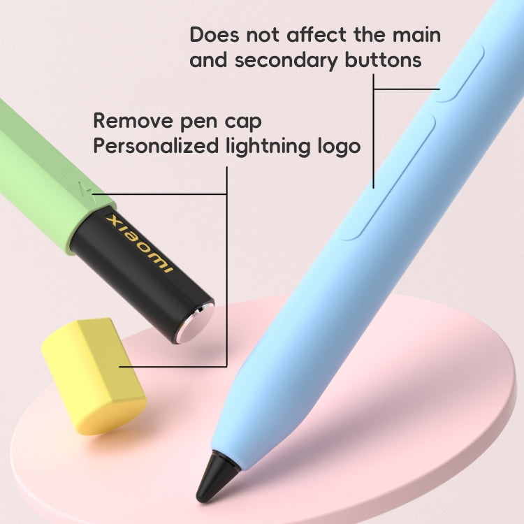 For Xiaomi Focus Pen III Stylus Pen Contrast Color Silicone Protective Case(Sky Blue) - Pencil Accessories by buy2fix | Online Shopping UK | buy2fix