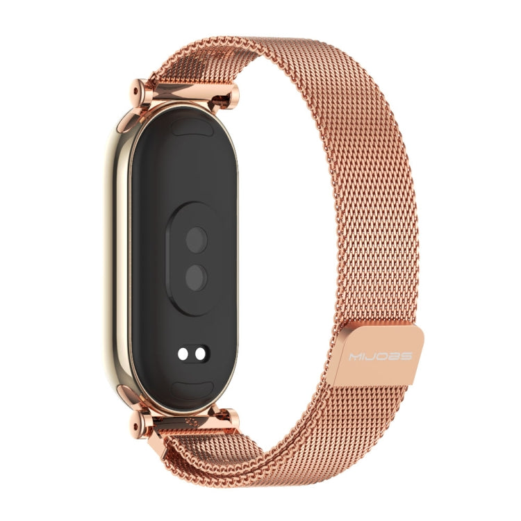 For Xiaomi Mi Band 8 / 9 / 9 NFC Mijobs GT4 Milan Magnetic Metal Watch Band(Rose Gold) - Watch Bands by MIJOBS | Online Shopping UK | buy2fix