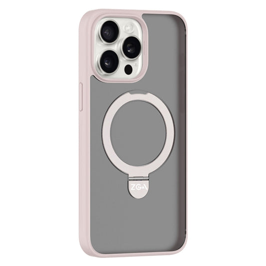 For iPhone 15 Pro ZGA Magsafe Holder PC Hybrid TPU Phone Case(Pink) - iPhone 15 Pro Cases by ZGA | Online Shopping UK | buy2fix
