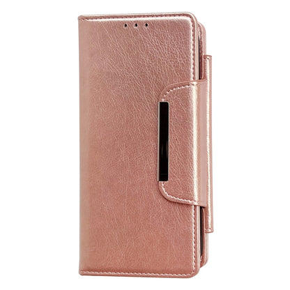 For iPhone 16 Pro Multifunctional Seven Cards Wallet Leather Phone Case(Rose Gold) - iPhone 16 Pro Cases by buy2fix | Online Shopping UK | buy2fix