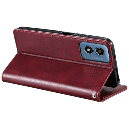 For Motorola Moto G Play 2024 Simple 6-Card Wallet Leather Phone Case(Wine Red) - Motorola Cases by buy2fix | Online Shopping UK | buy2fix
