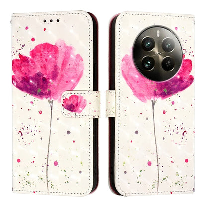 For Realme 12 Pro / Realme 12 Pro+ 3D Painting Horizontal Flip Leather Phone Case(Flower) - Realme Cases by buy2fix | Online Shopping UK | buy2fix