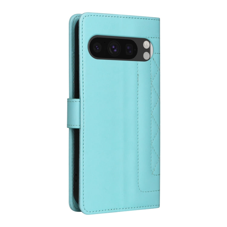 For Google Pixel 9 Pro Diamond Lattice Leather Flip Phone Case(Mint Green) - Google Cases by buy2fix | Online Shopping UK | buy2fix