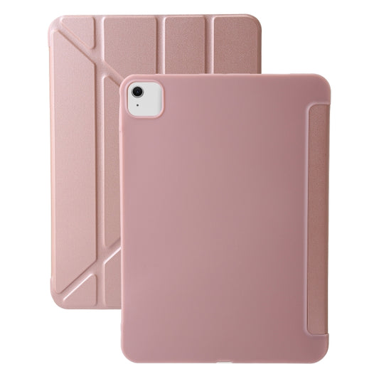 For iPad Air 13 2024 TPU Deformation Flip Leather Tablet Case with Holder(Rose Gold) - iPad Air 13 2024 Cases by buy2fix | Online Shopping UK | buy2fix