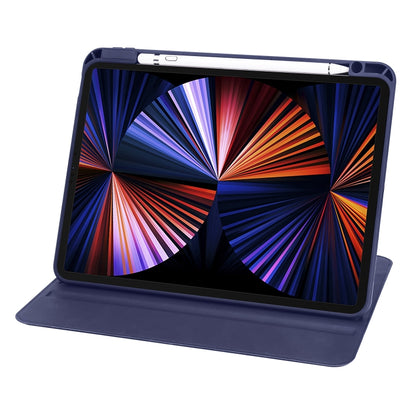 For iPad Air 11 2024 Acrylic 360 Degree Rotation Holder Leather Tablet Case(Dark Blue) - iPad Air 11 2024 Cases by buy2fix | Online Shopping UK | buy2fix