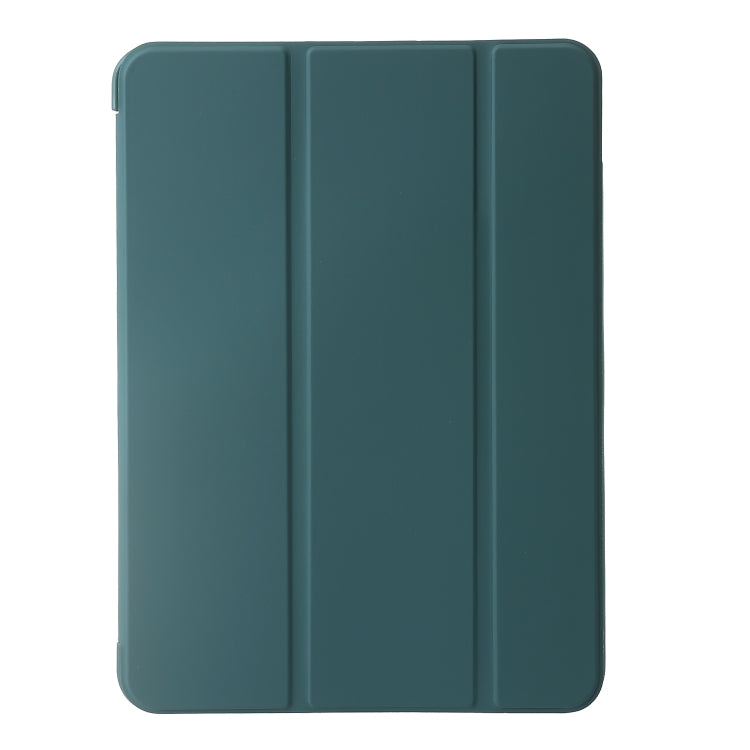 For iPad Pro 13 2024 Three-fold Holder Flip Tablet Leather Case(Dark Green) - iPad Pro 13 2024 Cases by buy2fix | Online Shopping UK | buy2fix