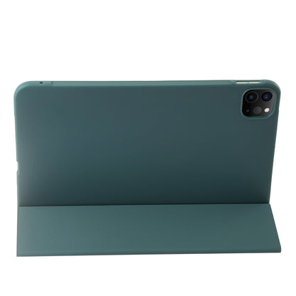 For iPad Pro 13 2024 Three-fold Holder Flip Tablet Leather Case(Dark Green) - iPad Pro 13 2024 Cases by buy2fix | Online Shopping UK | buy2fix