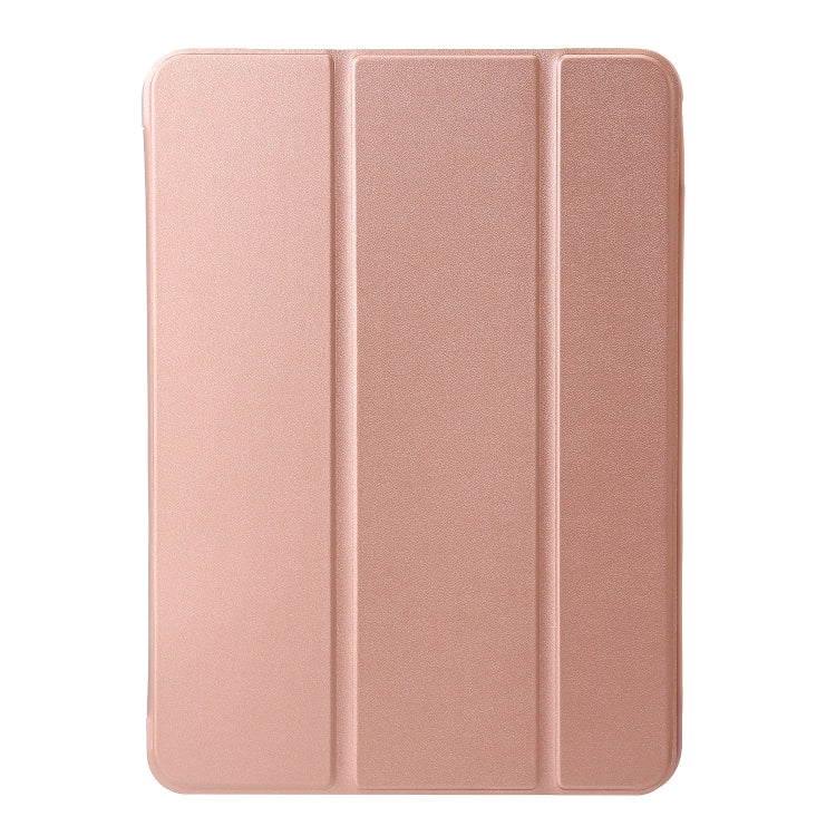 For iPad Air 13 2024 Three-fold Holder Flip Tablet Leather Case(Rose Gold) - iPad Air 13 2024 Cases by buy2fix | Online Shopping UK | buy2fix