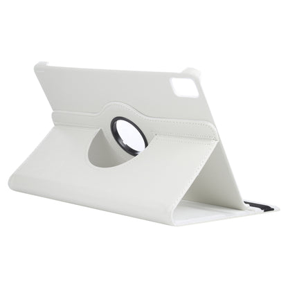 For iPad Pro 13 2024 360 Degree Rotation Litchi Texture Leather Tablet Case with Holder(White) - iPad Pro 13 2024 Cases by buy2fix | Online Shopping UK | buy2fix