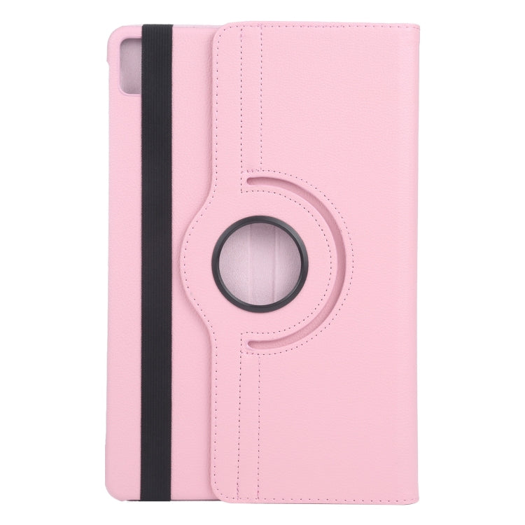 For iPad Pro 11 2024 360 Degree Rotation Litchi Texture Leather Tablet Case with Holder(Pink) - iPad Pro 11 2024 Cases by buy2fix | Online Shopping UK | buy2fix