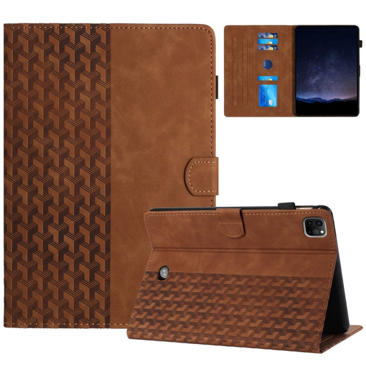 For iPad Pro 11 2024 Building Blocks Embossed Leather Smart Tablet Case(Brown) - iPad Pro 11 2024 Cases by buy2fix | Online Shopping UK | buy2fix