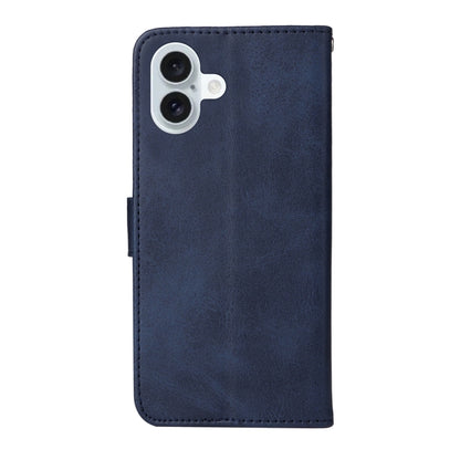 For iPhone 16 Plus Classic Calf Texture Flip Leather Phone Case(Blue) - iPhone 16 Plus Cases by buy2fix | Online Shopping UK | buy2fix