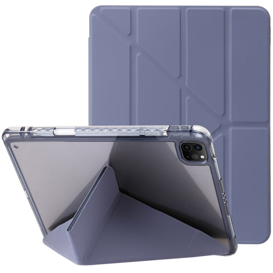 For iPad Pro 11 2024 Clear Acrylic Deformation Leather Tablet Case(Lavender Purple) - iPad Pro 11 2024 Cases by buy2fix | Online Shopping UK | buy2fix