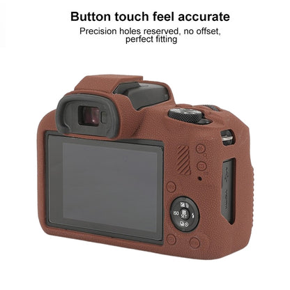 For Canon EOS R100 Litchi Texture Soft Silicone Protective Case(Coffee) - Protective Case by buy2fix | Online Shopping UK | buy2fix