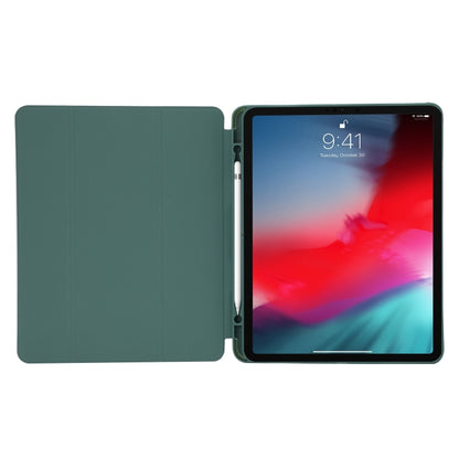 For iPad Air 11 2024 Skin Feel Tri-fold Leather Tablet Case with Pen Slot(Grey) - iPad Air 11 2024 Cases by buy2fix | Online Shopping UK | buy2fix