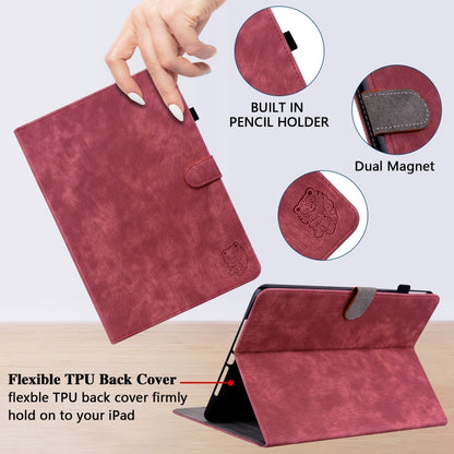 For iPad Pro 11 2024 Embossed Tiger Pattern Leather Tablet Case(Red) - iPad Pro 11 2024 Cases by buy2fix | Online Shopping UK | buy2fix