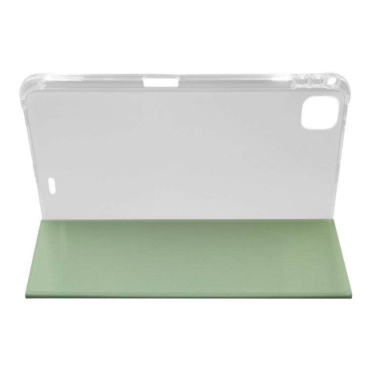 For iPad Pro 11 2024 3-folding Electric Pressed Skin Texture Leather Tablet Case(Green) - iPad Pro 11 2024 Cases by buy2fix | Online Shopping UK | buy2fix