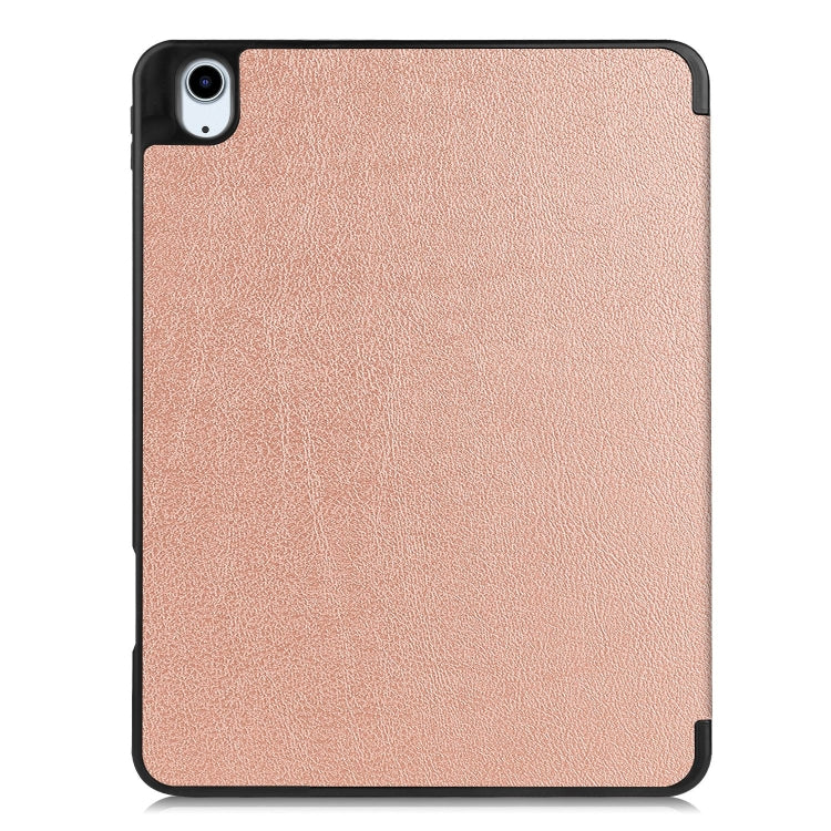 For iPad Air 11 2024 Custer TPU Pure Color 3-Fold Holder Smart Leather Tablet Case(Rose Gold) - iPad Air 11 2024 Cases by buy2fix | Online Shopping UK | buy2fix