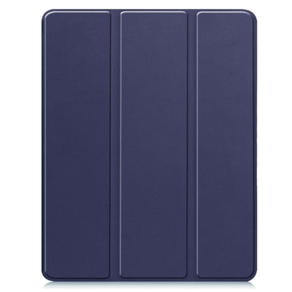 For iPad Pro 13 2024 Custer TPU Pure Color 3-Fold Holder Smart Leather Tablet Case with Pen Tray(Dark Blue) - iPad Pro 13 2024 Cases by buy2fix | Online Shopping UK | buy2fix