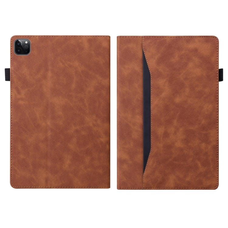 For iPad Pro 11 2024 Splicing Shockproof Leather Tablet Case(Brown) - iPad Pro 11 2024 Cases by buy2fix | Online Shopping UK | buy2fix