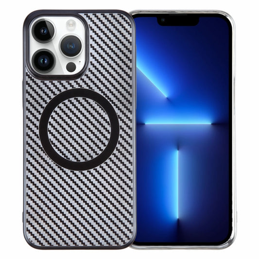 For iPhone 13 Pro 6D Plated Carbon Fiber Clear Magsafe PC Phone Case(Dream Blue) - iPhone 13 Pro Cases by buy2fix | Online Shopping UK | buy2fix