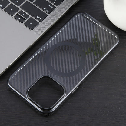 For iPhone 12 Pro 6D Plated Carbon Fiber Clear Magsafe PC Phone Case(Starry Black) - iPhone 12 / 12 Pro Cases by buy2fix | Online Shopping UK | buy2fix