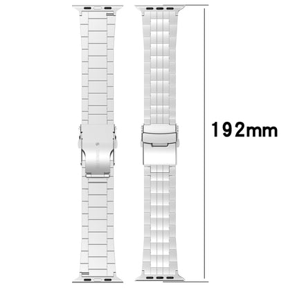 For Apple Watch SE 40mm Armor 5-bead Titanium Watch Band(Silver) - Watch Bands by buy2fix | Online Shopping UK | buy2fix