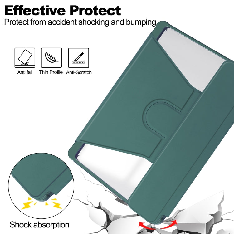 For iPad Air 13 2024 Transparent Rotation Smart Leather Tablet Case(Dark Green) - iPad Air 13 2024 Cases by buy2fix | Online Shopping UK | buy2fix