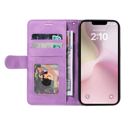 For iPhone SE 2024 Dual-color Splicing Flip Leather Phone Case(Purple) - More iPhone Cases by buy2fix | Online Shopping UK | buy2fix