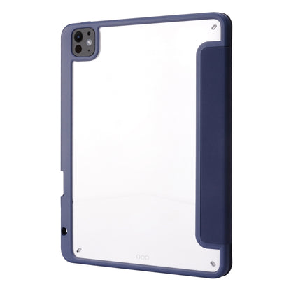 For iPad Pro 11 2024 Deformation Transparent Acrylic Leather Tablet Case(Dark Blue) - iPad Pro 11 2024 Cases by buy2fix | Online Shopping UK | buy2fix