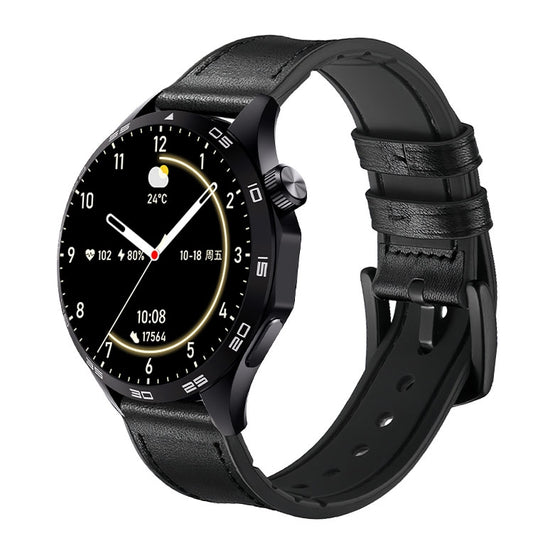 WS-26 1.52 inch IP67 Sport Smart Watch Support Bluetooth Call / Sleep / Blood Oxygen / Heart Rate / Blood Pressure Health Monitor, Leather Strap(Black) - Smart Watches by buy2fix | Online Shopping UK | buy2fix