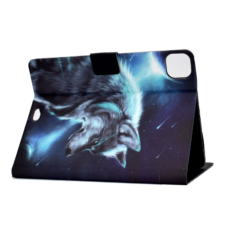 For iPad Pro 11 2024 Colored Drawing Smart Leather Tablet Case(Wolf) - iPad Pro 11 2024 Cases by buy2fix | Online Shopping UK | buy2fix