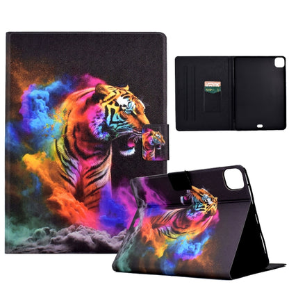 For iPad Pro 11 2024 Colored Drawing Smart Leather Tablet Case(Tiger) - iPad Pro 11 2024 Cases by buy2fix | Online Shopping UK | buy2fix