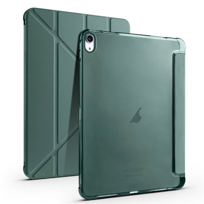 For iPad Air 11 2024 Multi-folding TPU Leather Smart Tablet Case with Pen Slot(Pine Green) - iPad Air 11 2024 Cases by buy2fix | Online Shopping UK | buy2fix