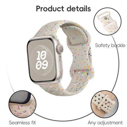 For Apple Watch SE 40mm Hole Style Butterfly Buckle Camouflage Silicone Watch Band(Pink Sand) - Watch Bands by buy2fix | Online Shopping UK | buy2fix