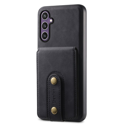 For Samsung Galaxy S23 FE 5G Denior D14 NK Retro Pattern MagSafe Magnetic Card Holder Leather Phone Case(Black) - Galaxy S23 FE 5G Cases by Denior | Online Shopping UK | buy2fix