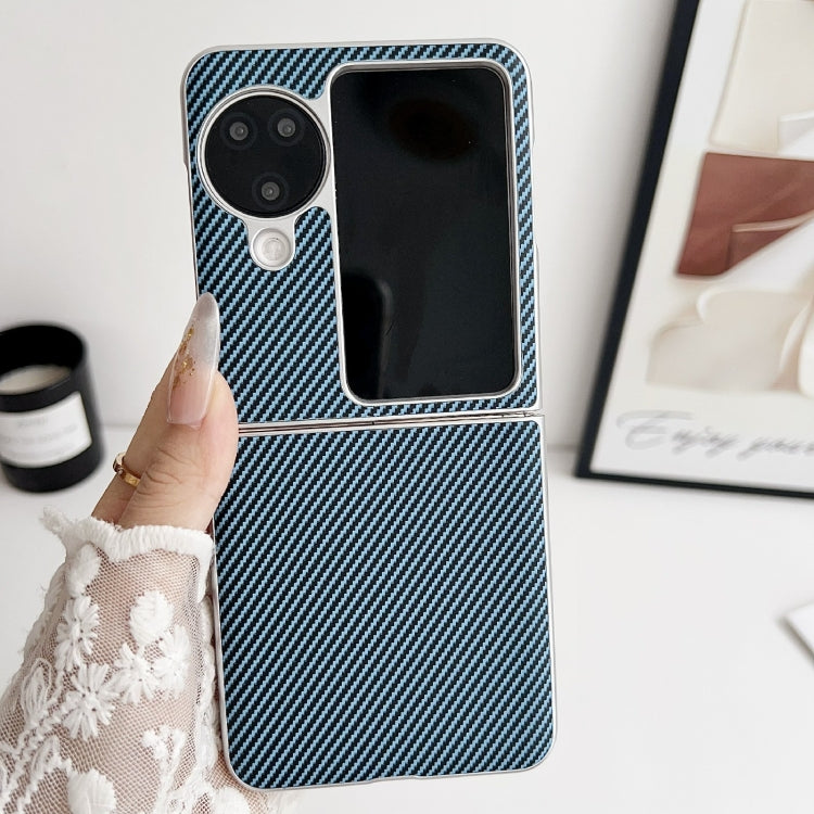 For OPPO Find N3 Flip Kevlar Carbon Fiber Ultra-thin Shockproof Phone Case(Blue) - Find N3 Flip Cases by buy2fix | Online Shopping UK | buy2fix
